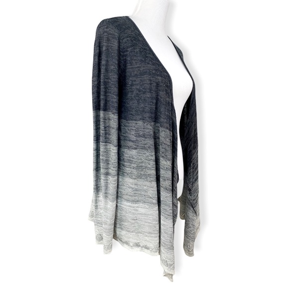 Knox Rose Grayscale Ombré Open Front Waterfall Knit Cardigan Target - Picture 3 of 8